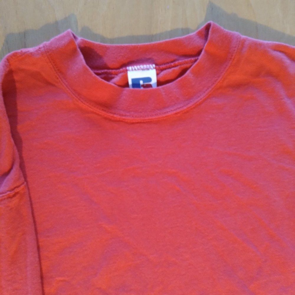 Vintage Russell Athletic Blank Long Sleeve T-Shirt Red